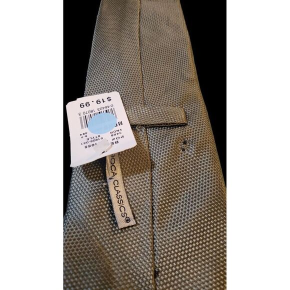 BOCA CLASSICS MENS  NECK TIE‎ TAN GEOMETRIC NWT 100% SILK HANDMADE - Picture 6 of 14